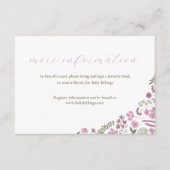 wildflower baby shower invitation insert - purple einladung (Vorderseite)