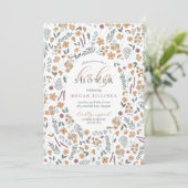 wildflower baby shower invitation - light orange einladung (Stehend Vorderseite)