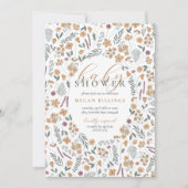 wildflower baby shower invitation - light orange einladung (Vorderseite)