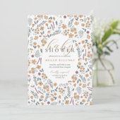 wildflower baby shower invitation - light orange einladung (Stehend Vorderseite)