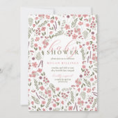 wildflower baby shower invitation - pink einladung (Vorderseite)