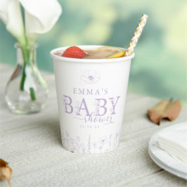 Wildflower Baby Shower | Lavender Floral Paper Cup Pappbecher