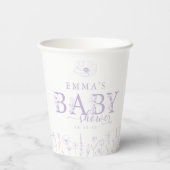 Wildflower Baby Shower | Lavender Floral Paper Cup Pappbecher (Rückseite)
