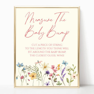 Wildflower-Baby-Shower-Maß-für-den-Babybauch-Schil Poster