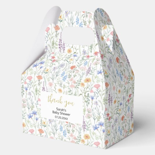 Wildflower Baby Shower Napkins Geschenkschachtel (Vorderseite)