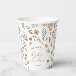 Wildflower Baby Shower Paper Cups - Orange Pappbecher