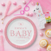 Wildflower Baby Shower | Pink Floral Pattern Pappteller (Party)