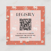 Wildflower Baby Shower Registry QR Code Terracotta Begleitkarte (Vorderseite)