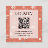 Wildflower Baby Shower Registry QR Code Terracotta Begleitkarte (Vorderseite)