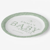 Wildflower Baby Shower | Sage Green Floral Plate Pappteller (Schrägansicht)