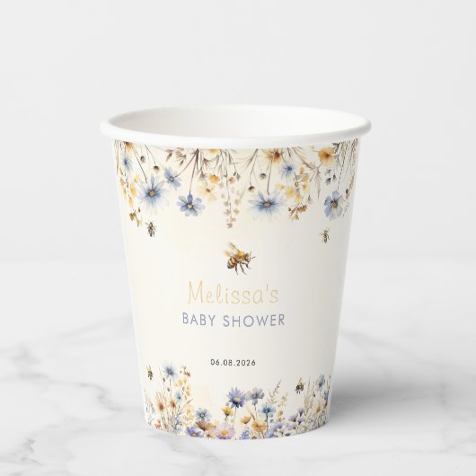 Wildflower Baby Shower Spring Pappbecher (Vorderseite)