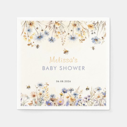 Wildflower Baby Shower Spring Serviette (Vorderseite)