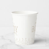 Wildflower Baby Shower | Taupe Floral Paper Cup Pappbecher (Rechts)