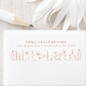Wildflower Baby Shower Terracotta Return Address (Insitu)