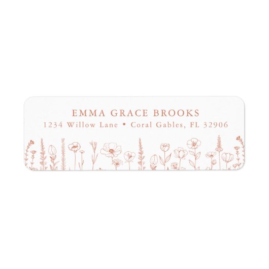 Wildflower Baby Shower Terracotta Return Address (Vorne)