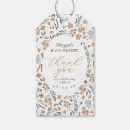 Wildflower Baby Shower Thank You Tag - Orange Geschenkanhänger