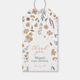 Wildflower Baby Shower Thank You Tag - Orange Geschenkanhänger