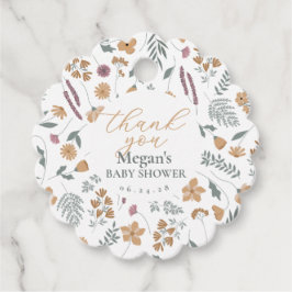 Wildflower Baby Shower Thank You Tag - Orange Geschenkanhänger