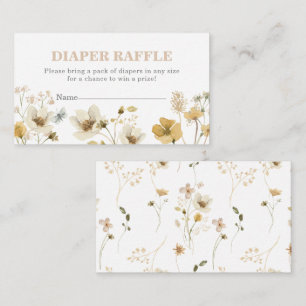 Wildflower-Baby-Shower-Windel-Raffle Begleitkarte