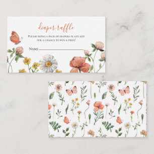 Wildflower-Baby-Shower-Windel-Raffle Begleitkarte