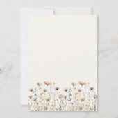 Wildflower Beige Boho Floral Wedding Einladung (Rückseite)