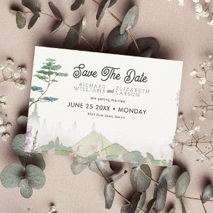Wildflower Berg Aquarell Hochzeit Save The Date