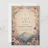 Wildflower-Berg-Botanik-Hochzeit Save The Date (Vorderseite)