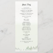 Wildflower-Berg Wasserfarben-Hochzeit Programm (Rückseite)