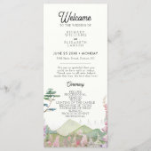 Wildflower-Berg Wasserfarben-Hochzeit Programm (Vorderseite)