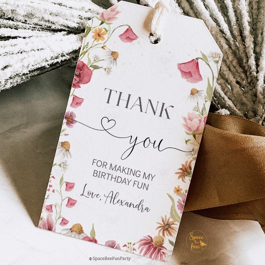 Wildflower Birthday Garden Party  Geschenkanhänger