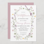 Wildflower Birthday Invitation, little wildflower Einladung (Vorne/Hinten)