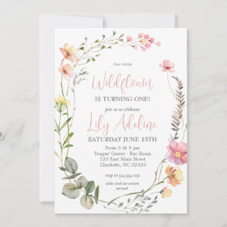 Wildflower Birthday invitation, Little Wildflower Einladung