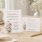 Wildflower Birthday Party RSVP Karte