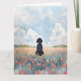 Wildflower Black Labradoodle Beileidskarte Karte