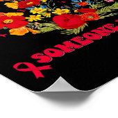 Wildflower Blood Cancer Awareness Apparel Red Ribb Poster (Ecke)
