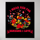Wildflower Blood Cancer Awareness Apparel Red Ribb Poster (Vorne)
