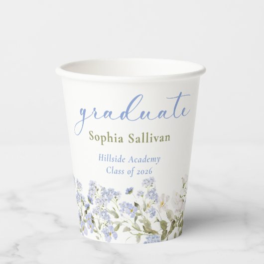 Wildflower Bloom Graduation Party Pappbecher (Vorderseite)