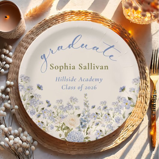 Wildflower Bloom Graduation Party Pappteller