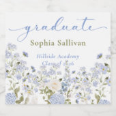 Wildflower Bloom Graduation Party Schaumweinetikett (Einzelnes Label)