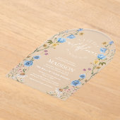 Wildflower Blue Baby Shower  Acryleinladungen (Ablage )