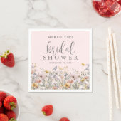 Wildflower Blush Pink Bridal Shower Serviette (Beispiel)