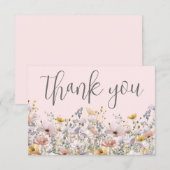 Wildflower Blush Pink Dankeskarte (Vorne/Hinten)