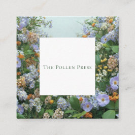Wildflower Bohemian Square Frame Rustic Floral Quadratische Visitenkarte