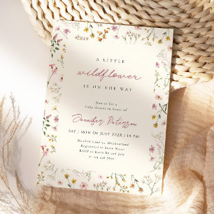 Wildflower Boho-Baby-Shower-Einladung Einladung