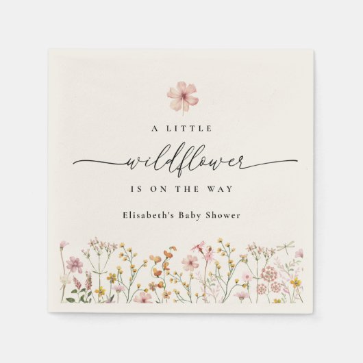 Wildflower Boho Baby Shower Serviette (Vorderseite)