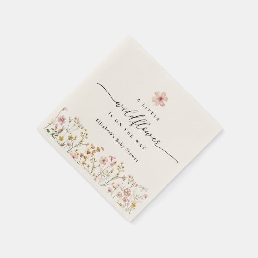 Wildflower Boho Baby Shower Serviette (Ecke)