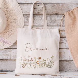 Wildflower Boho Brautjungfer Name Tragetasche