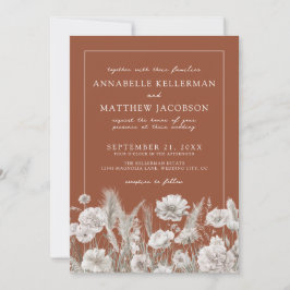 Wildflower Boho Burnt Orange Wedding Einladung