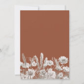 Wildflower Boho Burnt Orange Wedding Einladung (Rückseite)