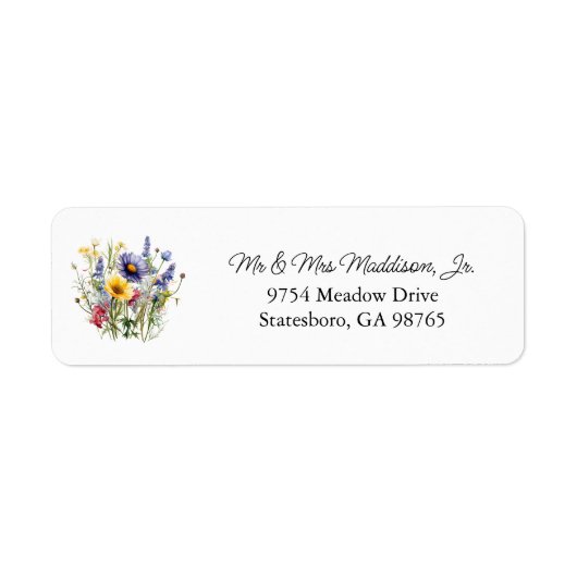 Wildflower Boho Chic Wedding Return Address (Vorne)